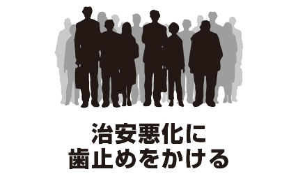 治安悪化に歯止めをかける